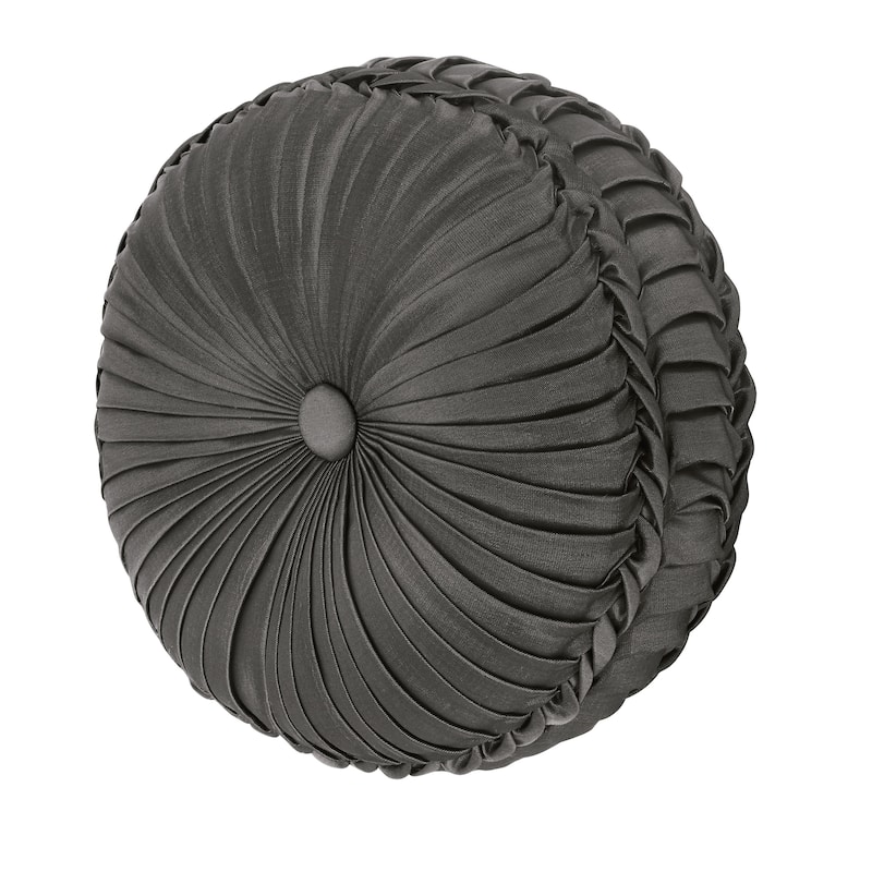 J. Queen New York Button-Tufted Round Decorative Throw Pillow Collection