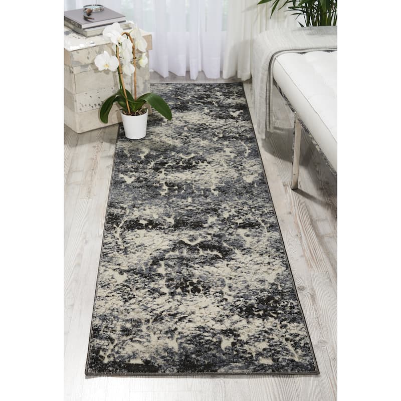 Nourison Gleam Diamond Area Rug - 2' 2" x 7' 6" - Ivory/Slate - Runner
