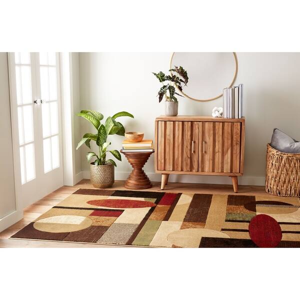 Shop Home Dynamix Tribeca Multi Colored Abstract Area Rug 6 7 X