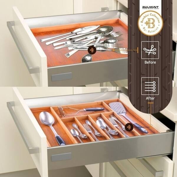 Rev A Shelf Cut To Size Trimmable Insert Wood Knife Organizer