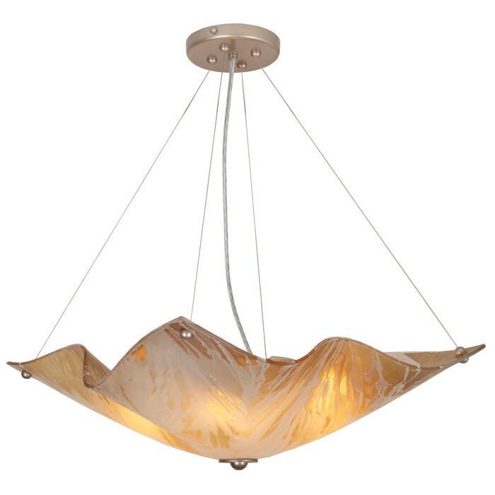 Van Teal Sarah Amber Acrylic Shade Silver Metal Chandelier (Van Teal Sarah Chandelier) - Chandeliers For Bedrooms by Overstock.com