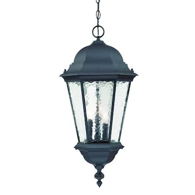 Acclaim Lighting Telfair Collection Hanging Lantern 3-Light Outdoor Matte Black Light Fixture