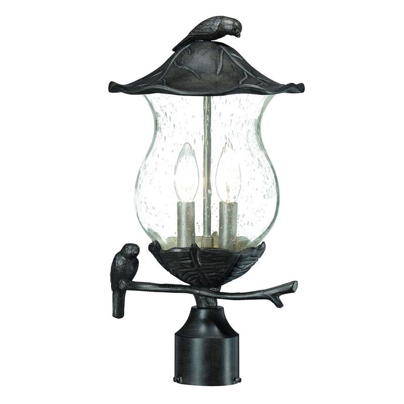 Avian 2-light Black Coral Outdoor Post Mount