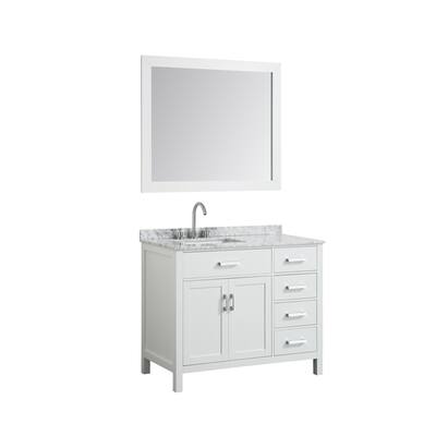 Belmont Decor Hampton 43" Single Rectangle Sink Vanity Set W/ Left Offset In White