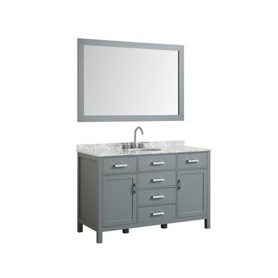 Belmont Decor Hampton 55" Single Oval Sink Vanity Set In Grey