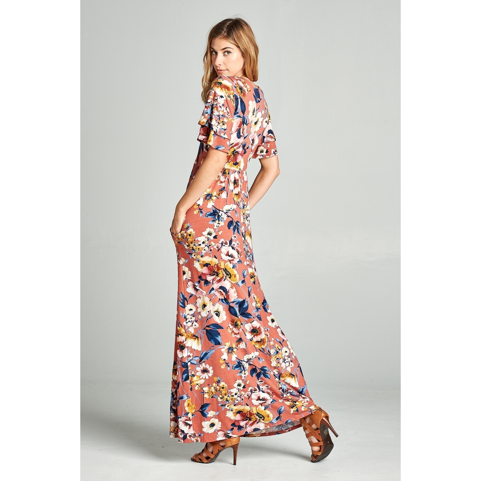 Spicy Mix Vivienne Wrap Front Floral Print Maxi Dress + Pockets