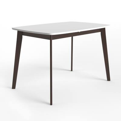 Aeon Furniture Aldo Modern Walnut and White Extension Dining Table