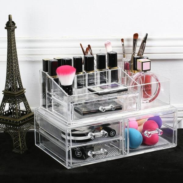 Shop Ikee Design Large Acrylic Makeup Organizer Clear 2 Piece Set