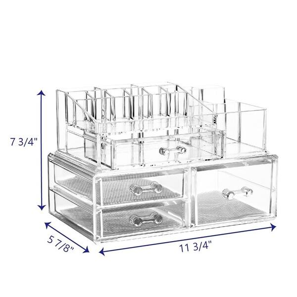 Shop Ikee Design Large Acrylic Makeup Organizer Clear 2 Piece Set
