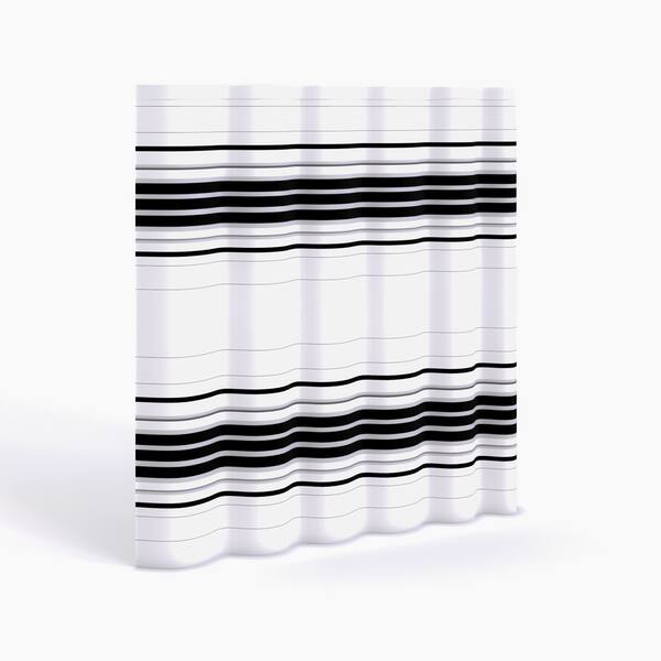 Shop Porch Den Genoa Horizontal Stripe Fabric Shower Curtain