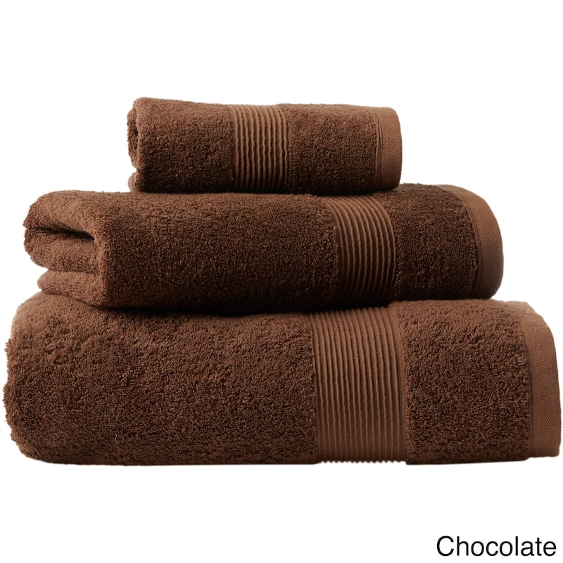 Soft Touch Cotton Bath 3-piece Towel Set - Chocolate