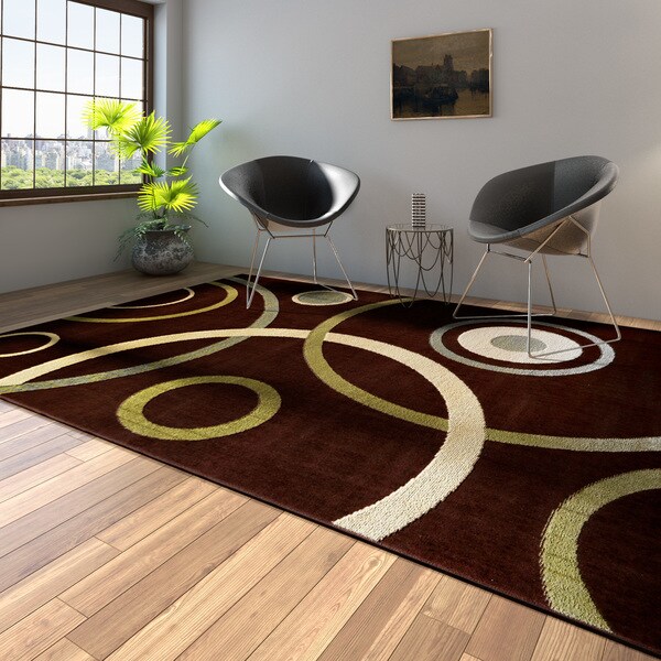Porch & Den Hampden Overhill Traditional Brown Area Rug - 7'8 x 10'4