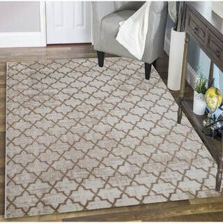 Admire Home Living Plaza Modern Contemporary Geometric Pattern Area Rug - 5'3" x 7'3"/Surplus3 - Bone