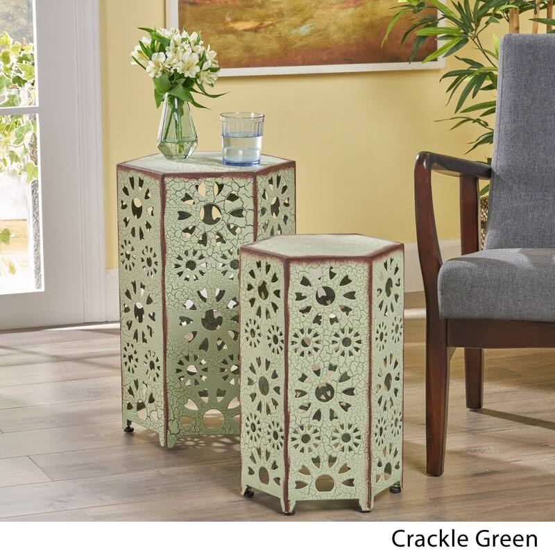 Wanda 12-inch & 14-inch 2-piece Side Table Set by Christopher Knight Home - 18.25"H x 12"W x 12"D/22"H x 14.25"W x 14.25"D