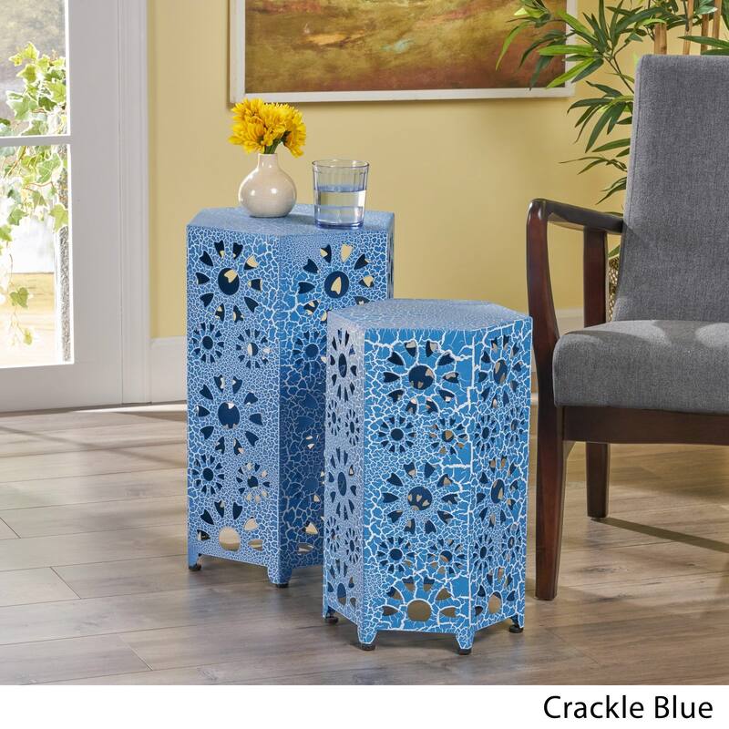 Wanda 12-inch & 14-inch 2-piece Side Table Set by Christopher Knight Home - 18.25"H x 12"W x 12"D/22"H x 14.25"W x 14.25"D