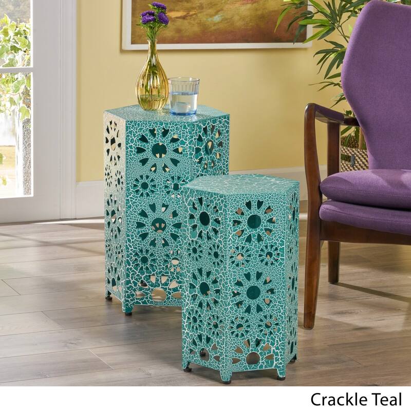 Wanda 12-inch & 14-inch 2-piece Side Table Set by Christopher Knight Home - 18.25"H x 12"W x 12"D/22"H x 14.25"W x 14.25"D