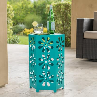 Dandelion Outdoor 14-inch Floral Side Table by Christopher Knight Home