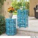 Dandelion Outdoor 12-inch &14-inch 2-piece Floral Side Table Set by Christopher Knight Home - Thumbnail 2