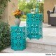 Dandelion Outdoor 12-inch &14-inch 2-piece Floral Side Table Set by Christopher Knight Home - Thumbnail 1