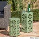Dandelion Outdoor 12-inch &14-inch 2-piece Floral Side Table Set by Christopher Knight Home - Thumbnail 3
