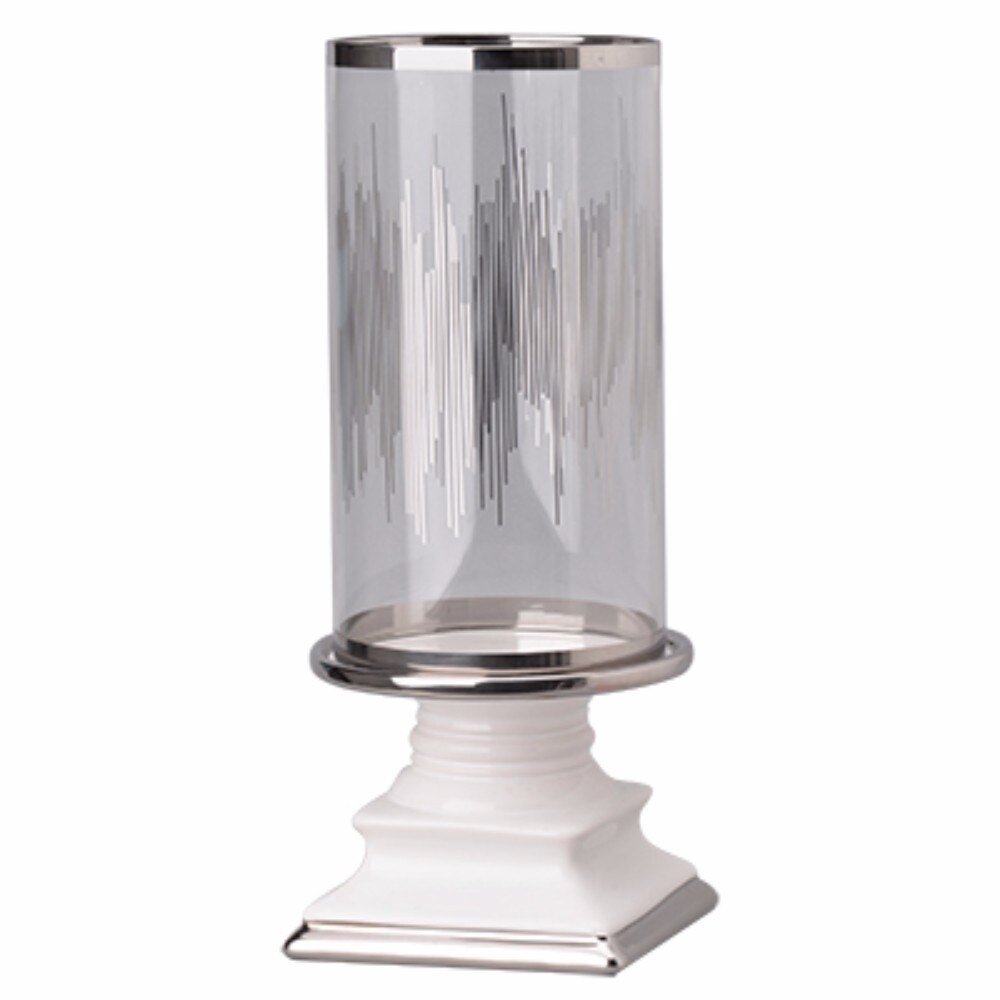 Opulently Urban Elliotte Pedestaled Candle Holder - Metallic