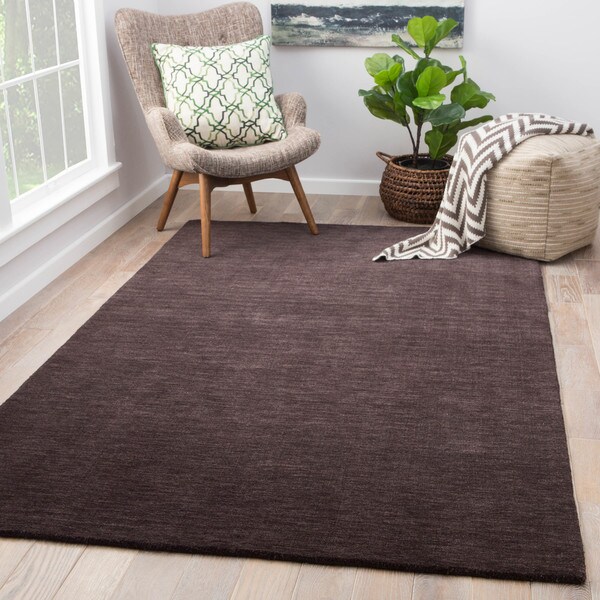 Constanz Solid Black Handmade Area Rug (9' x 13') - 9' x 13'
