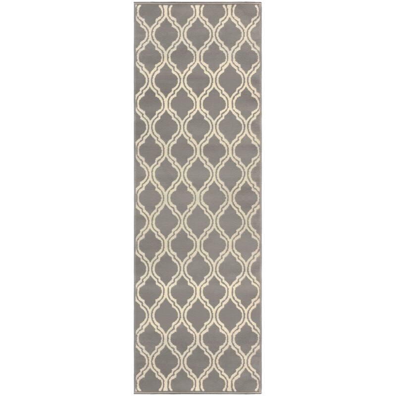 Contemporary Ornamental Double Trellis Power-Loomed Indoor Area Rug by Superior