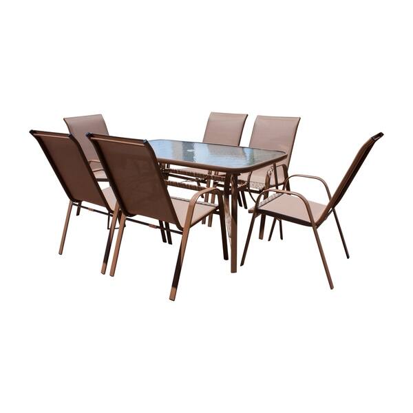 slide 2 of 3, Panama Jack Cafe 7 PC High back Sling Dining Set