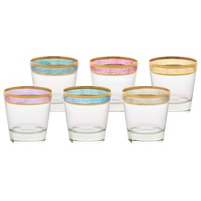 Double Old Fashion Set of 6 Melania Collection Multicolor