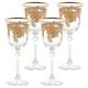 preview thumbnail 1 of 3, Set of 4 Embellished 24K Gold Crystal White Wine Goblets-Made In Italy