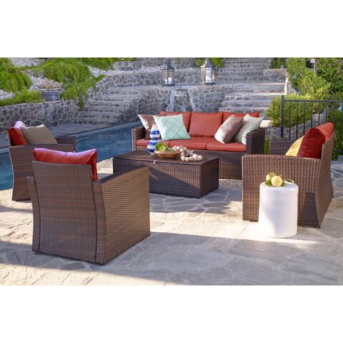 Rio 5 Piece All-Weather Wicker Conversation set with Storage