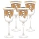 preview thumbnail 1 of 3, Set of 4 Embellished 24K Gold Crystal Red Wine Goblets-Made In Italy