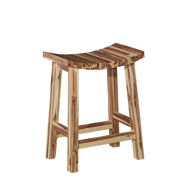 Shop Powell Dale Brown Wood Saddle Counter Stool - Free ...