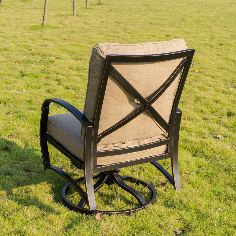 Hornby Dining Swivel Rocker with Back and Seat Cushion (Set of 2) by Havenside Home