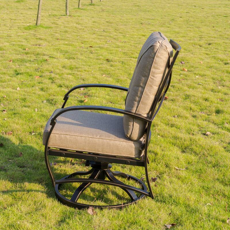 Hornby Dining Swivel Rocker with Back and Seat Cushion (Set of 2) by Havenside Home