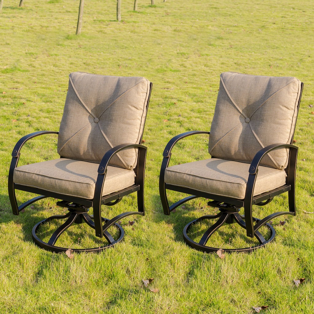 Hornby Dining Swivel Rocker with Back and Seat Cushion (Set of 2) by Havenside Home