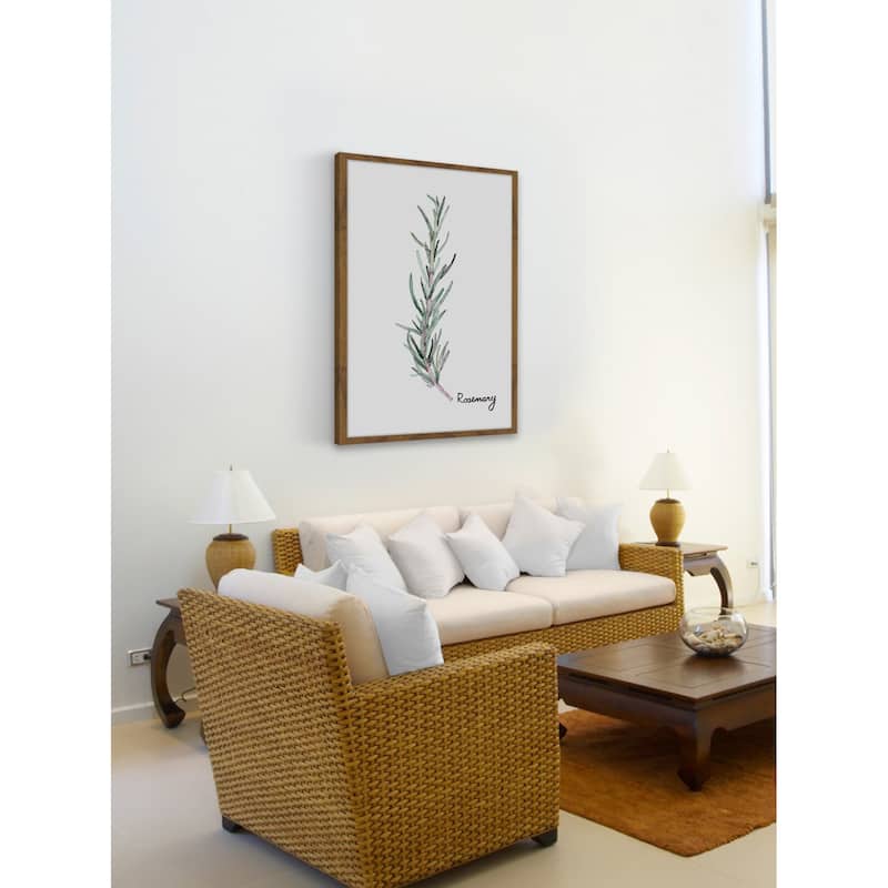 'Herb Rosemary' Framed Painting Print - Multi-Color