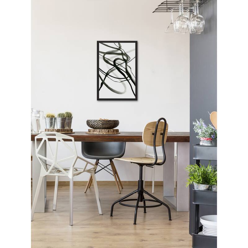'Black Waves' Framed Painting Print - Multi-Color