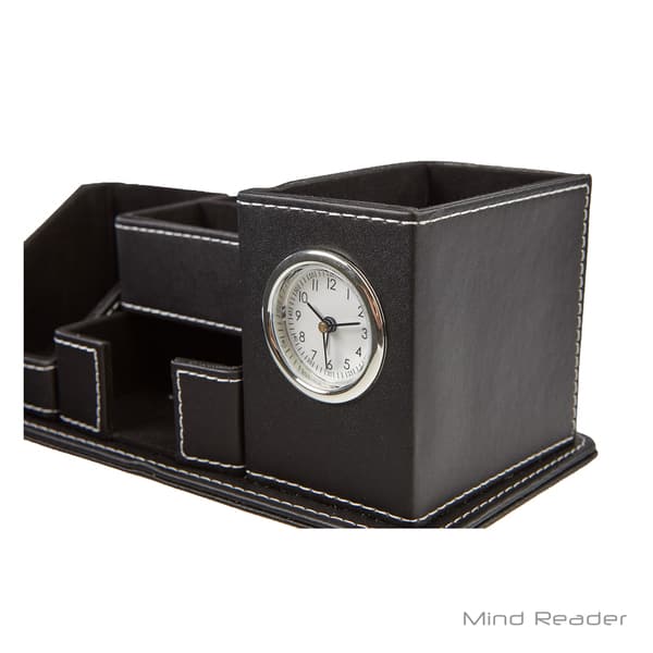 Shop Mind Reader Faux Leather 5 Compact Compartment Desk Organizer