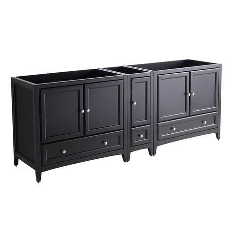Fresca Oxford 83"-84" Espresso Traditional Double Sink Bathroom Cabinets