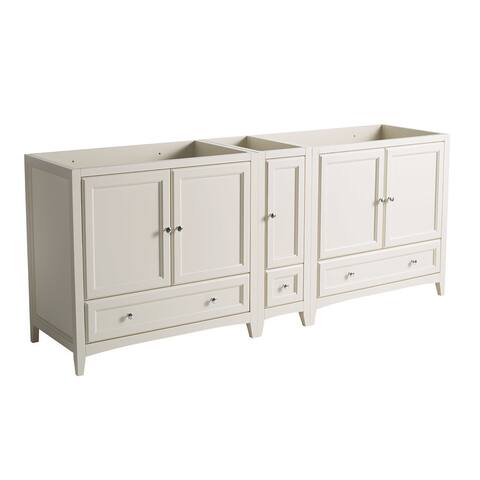 Fresca Oxford 83"-84" Antique White Traditional Double Sink Bathroom Cabinets