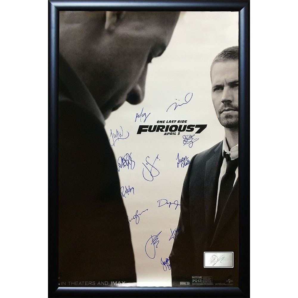 shop furious 7 signed movie poster overstock 18259596 furious 7 signed movie poster