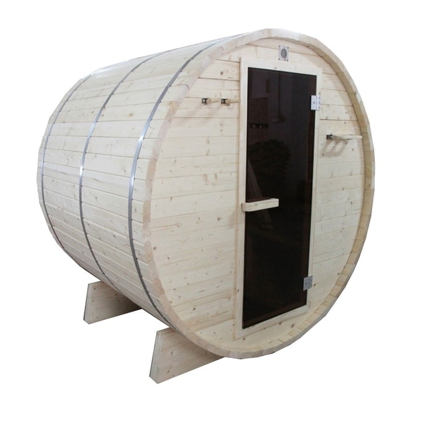 ALEKO 4 Person Indoor Outdoor Wood Barrel Personal Sauna
