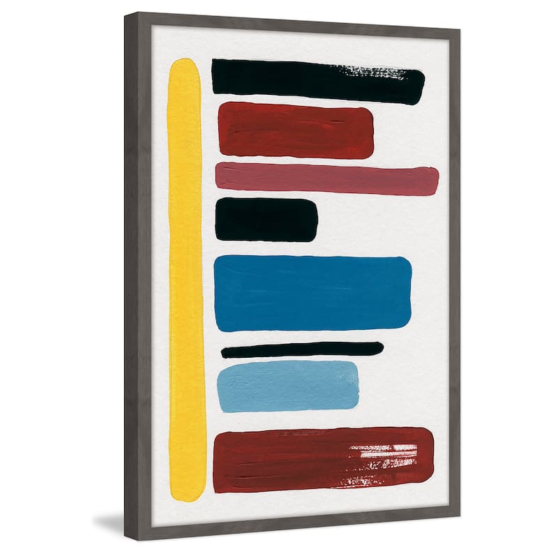 'Pile of Shapes' Framed Painting Print - Multi-Color