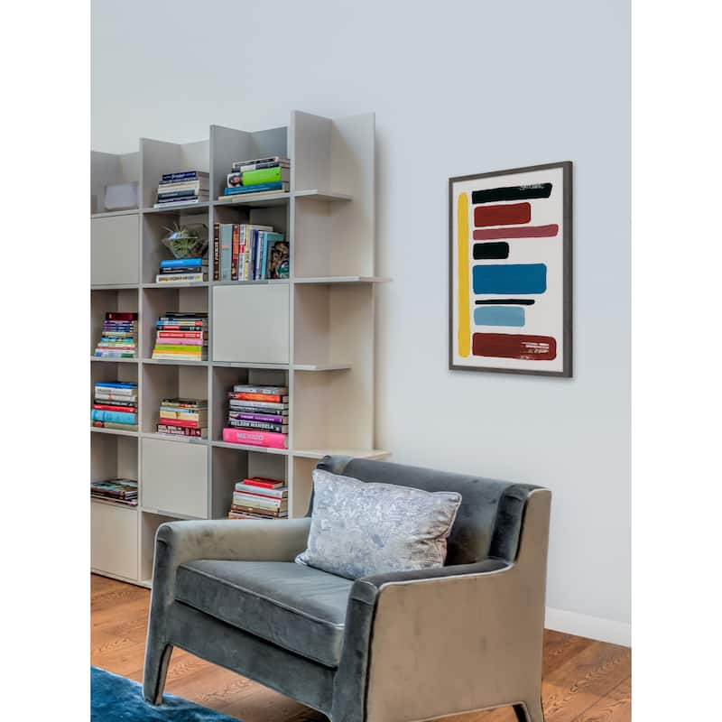 'Pile of Shapes' Framed Painting Print - Multi-Color