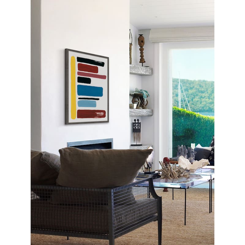 'Pile of Shapes' Framed Painting Print - Multi-Color