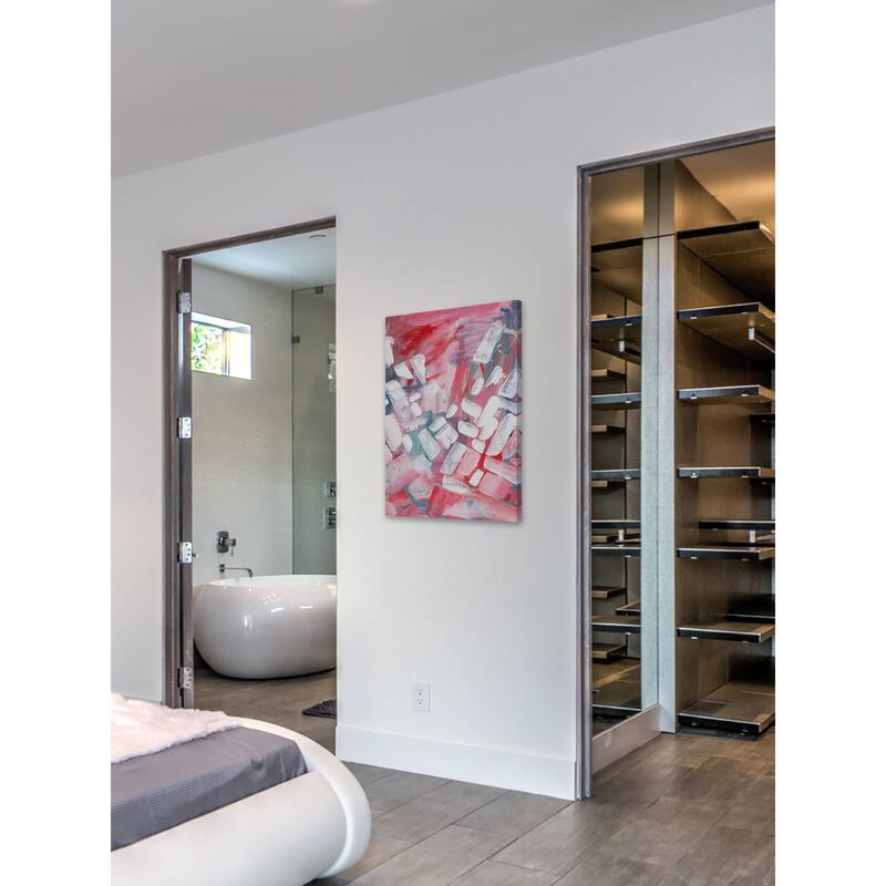 'Falling Bricks' Painting Print on Wrapped Canvas - Multi-Color