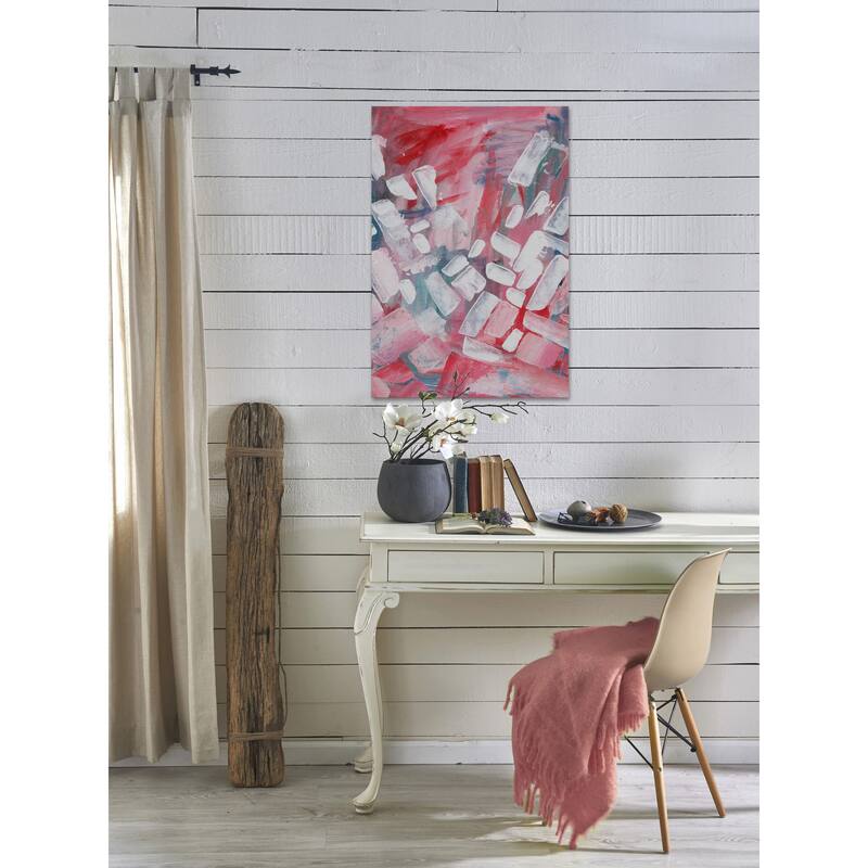 'Falling Bricks' Painting Print on Wrapped Canvas - Multi-Color
