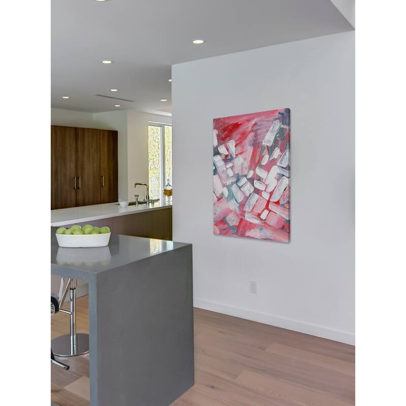 'Falling Bricks' Painting Print on Wrapped Canvas - Multi-Color