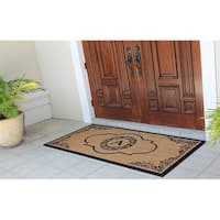 A1 Home Collections A1hc Dirt Trapper Black/Beige 23 in. x 38 in. Rubber and Coir Heavy Weight Large Monogrammed A Doormat